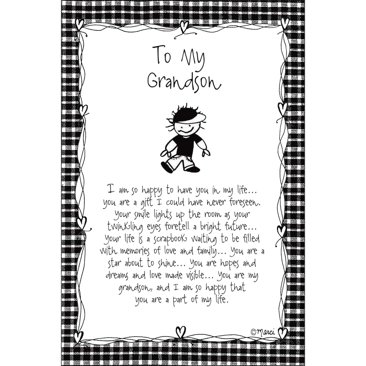 To My Grandson Children of the Inner Light Marci Art Plaque with Easel & Hanger